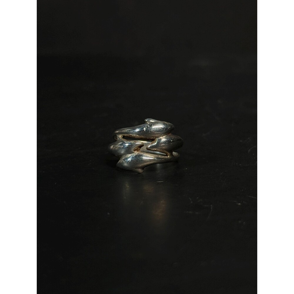 Sterling Silver Dolphin Ring Size 4.25 2.5g Wrap Style Pinky Ring
